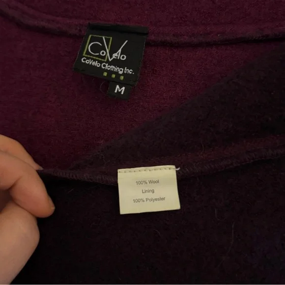 EUC CoVelo Wool Felt Ombre Jacket Plum Purple Berry Magenta. Size Medium. - Picture 7 of 7